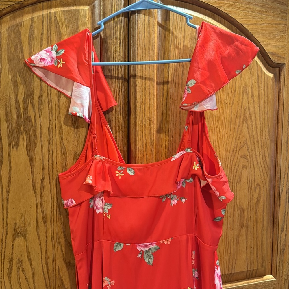 Altar'd State Red Floral High-Low Ruffle Dress - Picture 3 of 6